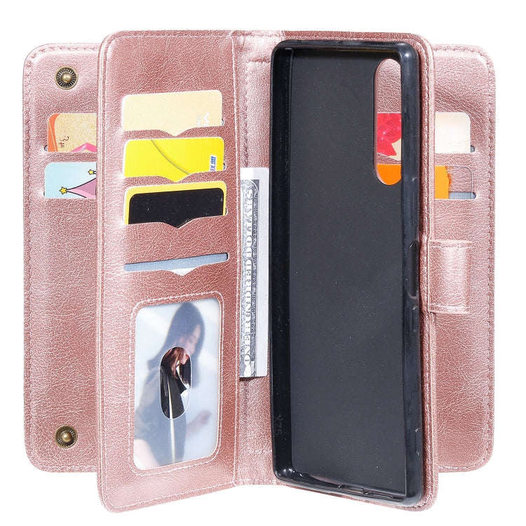 For Sony Xpeira 5 Multifunctional Magnetic Copper Buckle Horizontal Flip Solid Color Leather Case...