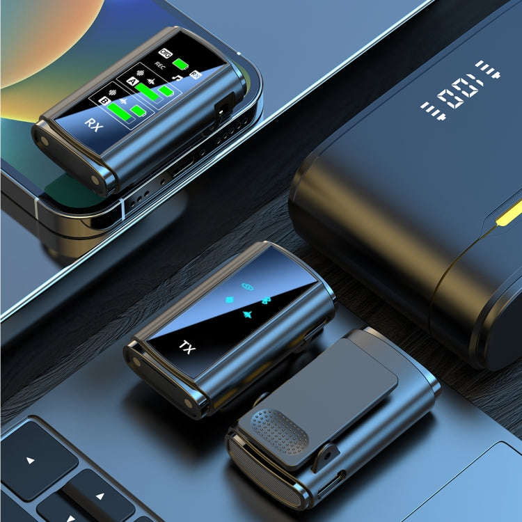 J28 1 TX + 2 RX Lavalier Smart Noise Reduction Wireless Microphone with Charging Compartment(Type-C)