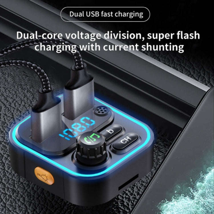WEKOME WP-C52 Pop Digital Series MP3 Wireless Fast Charging Car Charger(Black)