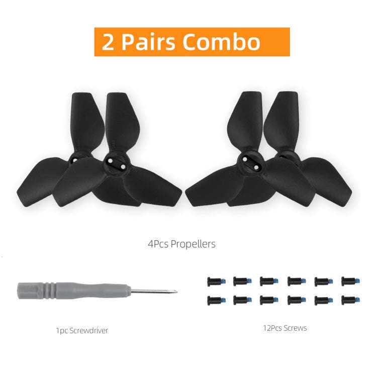 For DJI Neo Sunnylife 2016S Drone Color 3-Blade Propeller, Quantity:2 pairs(Orange)