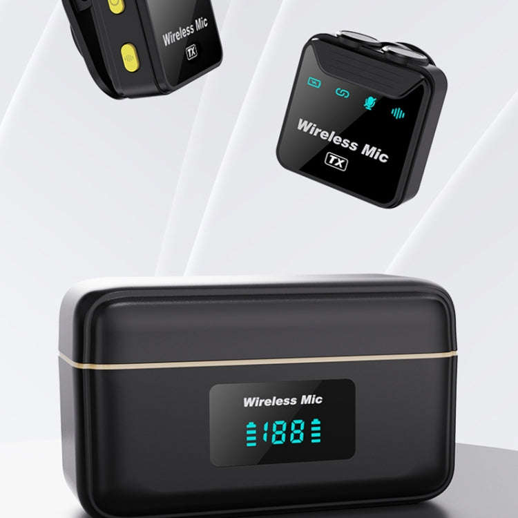 SX23 1 TX + 2 RX Lavalier Wireless Microphone with Digital Charging Box(Type-C)