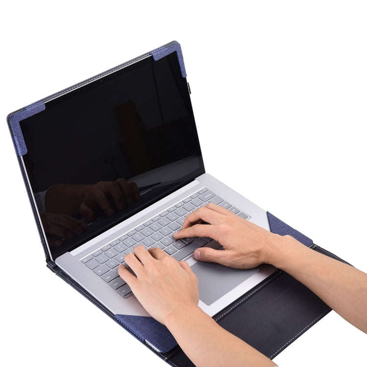 For MicroSoft Surface Laptop 7 13.8 inch Cloth Texture Laptop Leather Protective Case(Deep Blue)