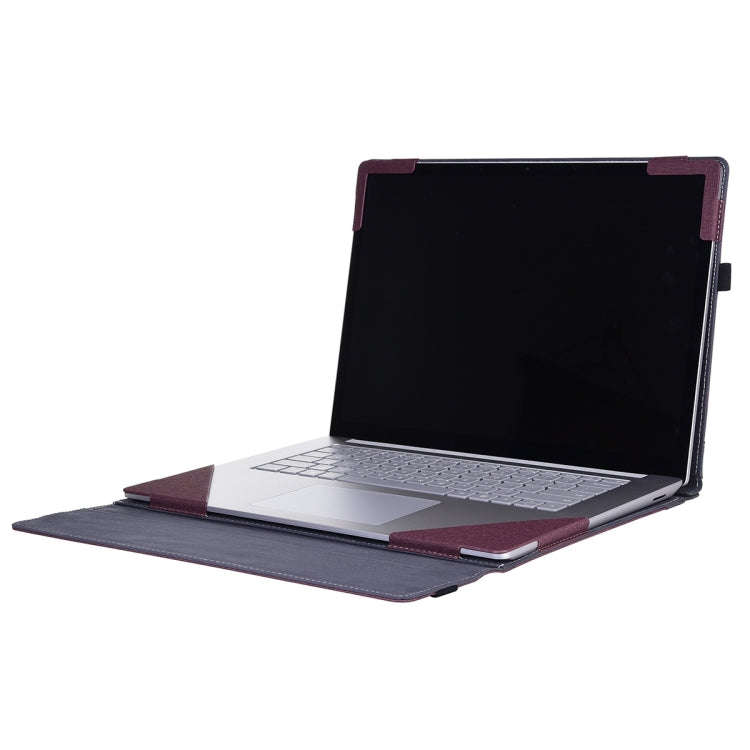 For MicroSoft Surface Laptop 7 13.8 inch Cloth Texture Laptop Leather Protective Case(Wine Red)