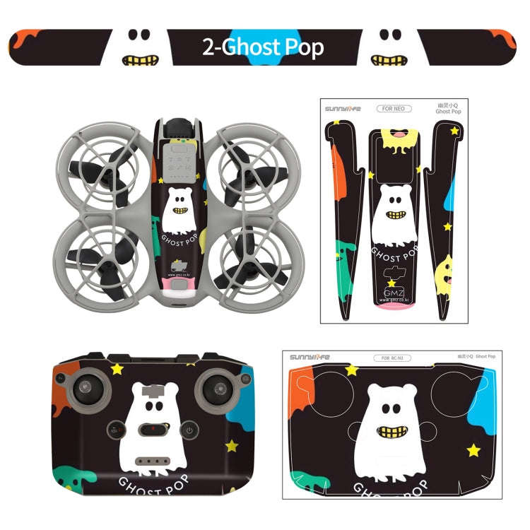 For DJI Neo Drone Body Remote Control Protective Sticker(Ghost Pop)
