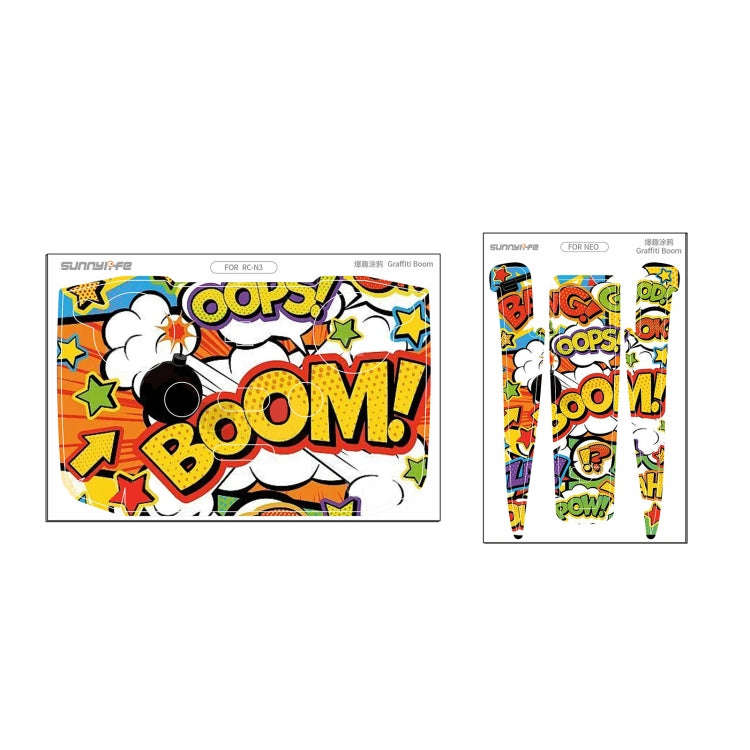 For DJI Neo Drone Body Remote Control Protective Sticker(Graffiti Boom)