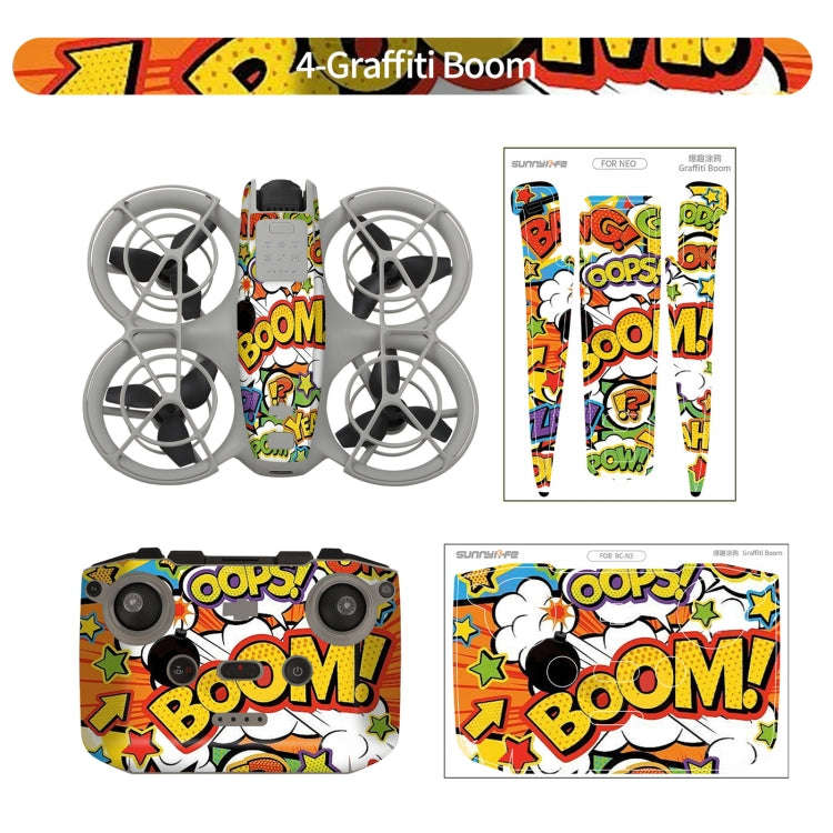 For DJI Neo Drone Body Remote Control Protective Sticker(Graffiti Boom)