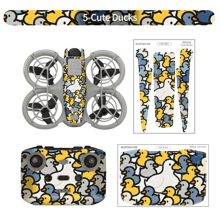 For DJI Neo Drone Body Remote Control Protective Sticker(Cute Ducks)