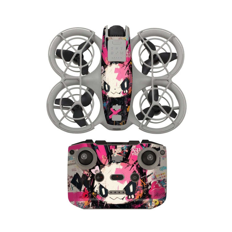 For DJI Neo Drone Body Remote Control Protective Sticker(Pink Rabbit)