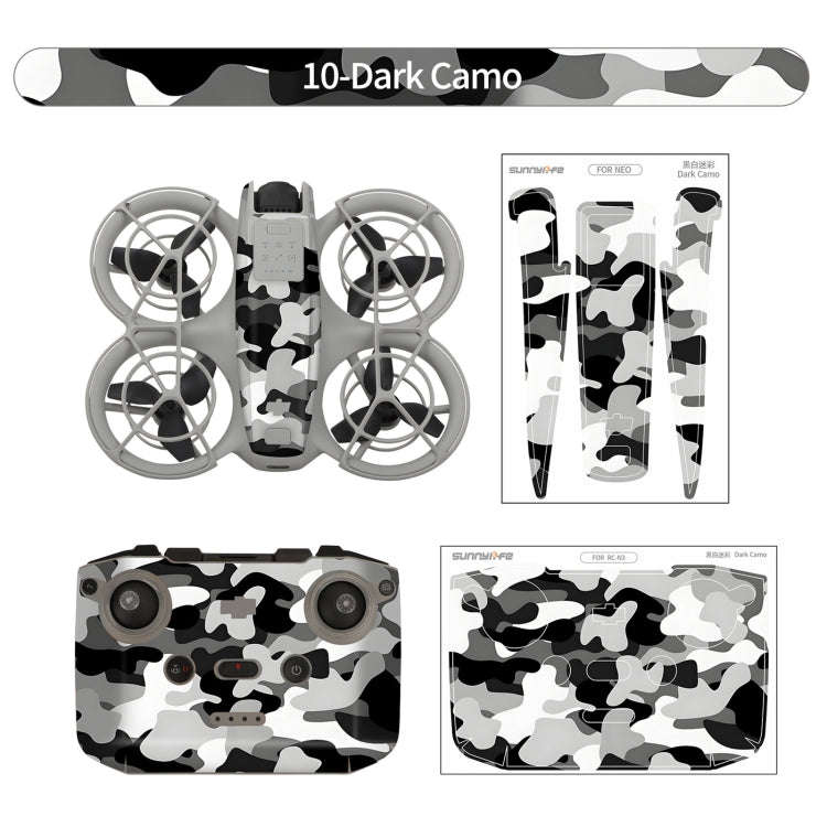 For DJI Neo Drone Body Remote Control Protective Sticker(Dark Camo)