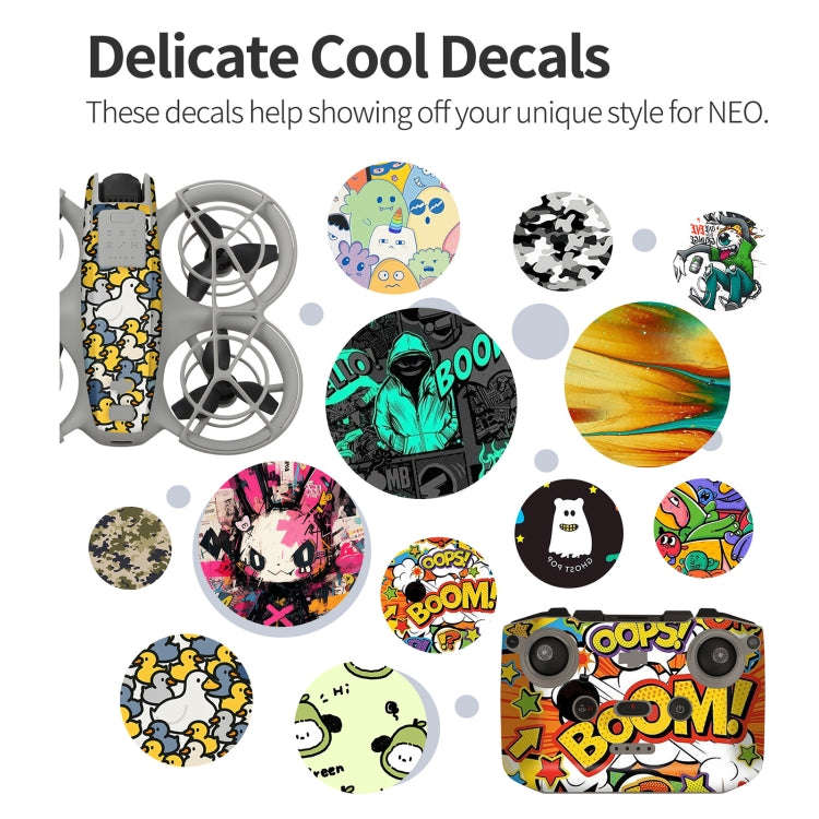 For DJI Neo Drone Body Remote Control Protective Sticker(Dark Camo)