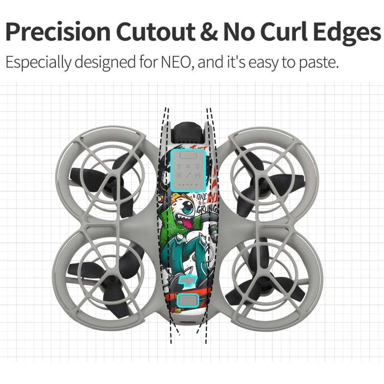 For DJI Neo Drone Body Remote Control Protective Sticker(Green Puppy)