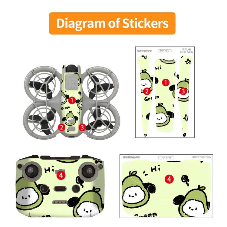 For DJI Neo Drone Body Remote Control Protective Sticker(Dark Camo)