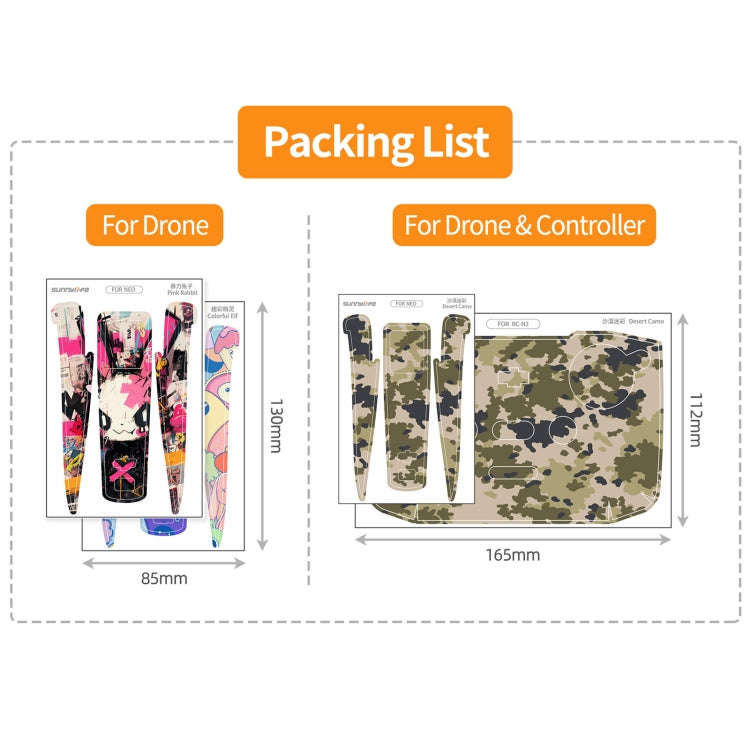 For DJI Neo Drone Body Remote Control Protective Sticker(Dark Camo)
