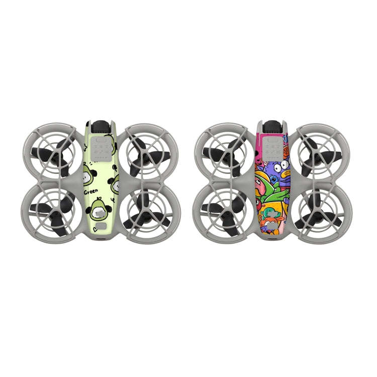 For DJI Neo 2pcs Combo Drone Body Protective Stickers(Green Puppy + Monster Party)