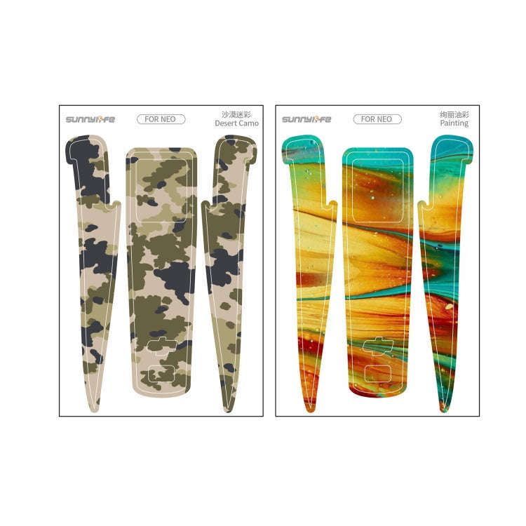 For DJI Neo 2pcs Combo Drone Body Protective Stickers(Desert Camo + Painting)