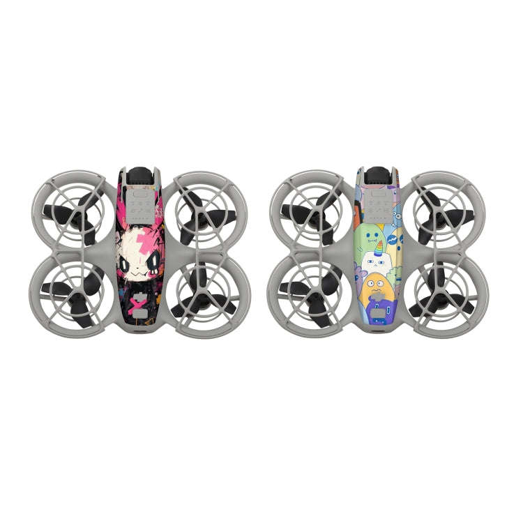 For DJI Neo 2pcs Combo Drone Body Protective Stickers(Pink Rabbit + Colorful Elf)