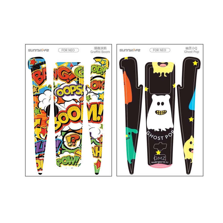 For DJI Neo 2pcs Combo Drone Body Protective Stickers(Graffiti Boom + Ghost Pop)