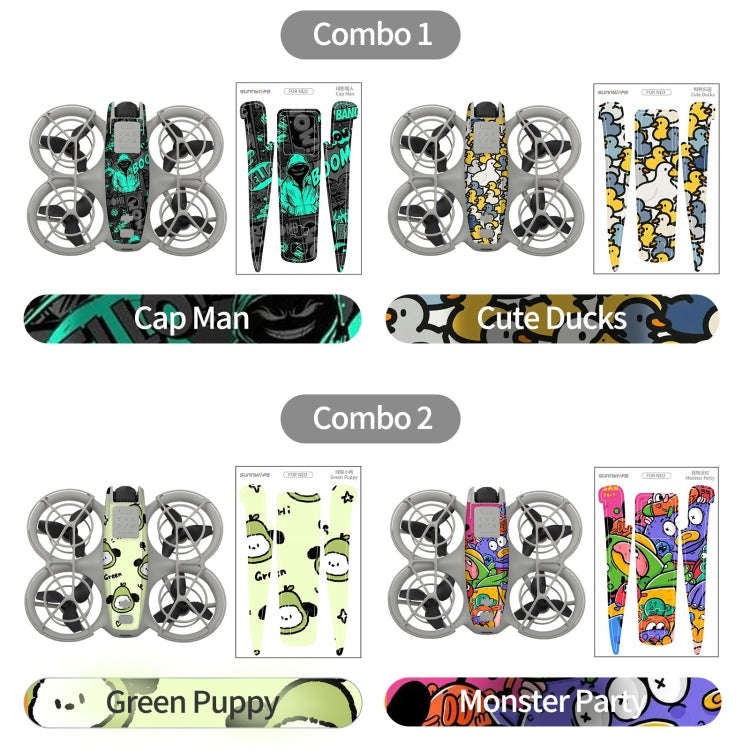 For DJI Neo 2pcs Combo Drone Body Protective Stickers(Graffiti Boom + Ghost Pop)