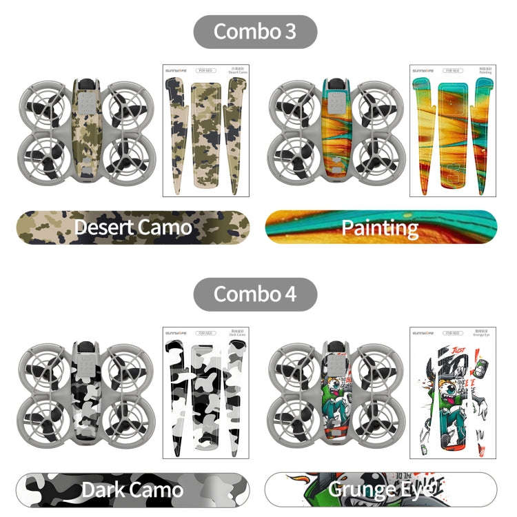 For DJI Neo 2pcs Combo Drone Body Protective Stickers(Desert Camo + Painting)