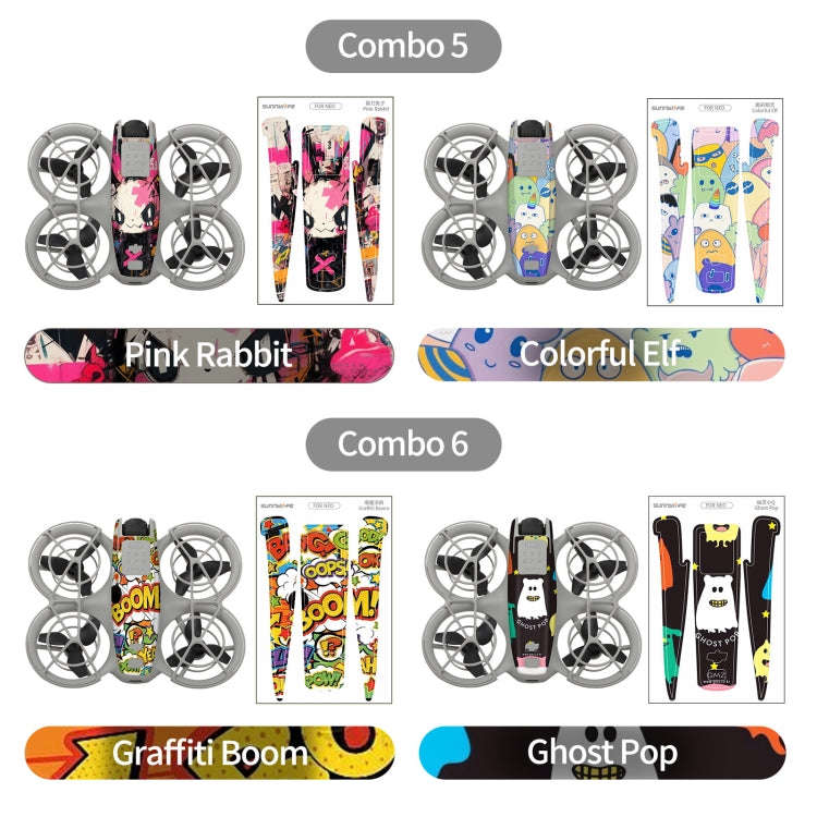 For DJI Neo 2pcs Combo Drone Body Protective Stickers(Desert Camo + Painting)