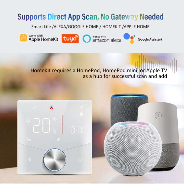 BHT-009GBLW-MT Electric Heating WiFi Smart Home LED Thermostat with Matter(Black)