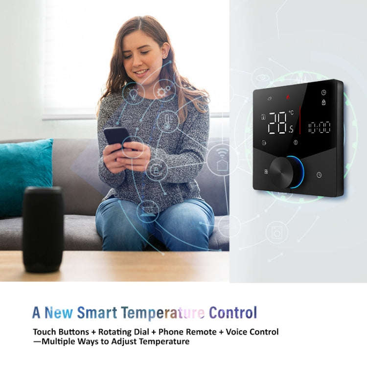 BHT-009GBLW-MT Electric Heating WiFi Smart Home LED Thermostat with Matter(Black)