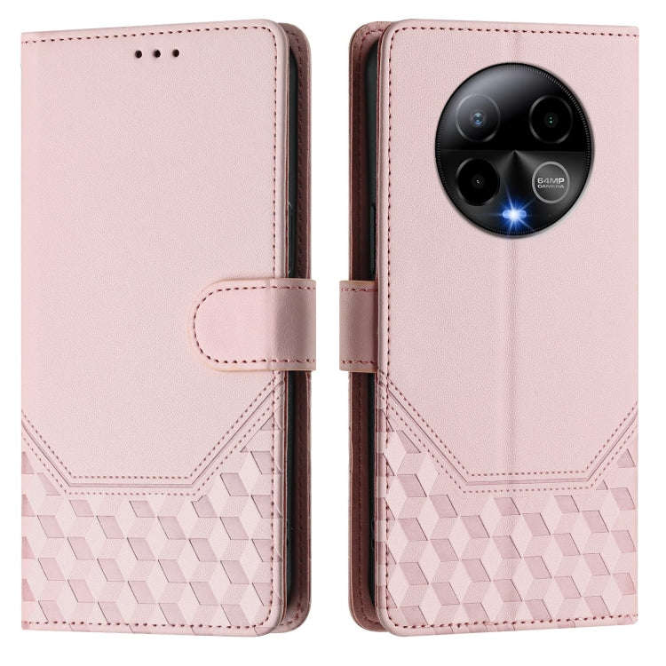 For BLU Bold K50 Honeycomb Embossing RFID Leather Phone Case(Pink)