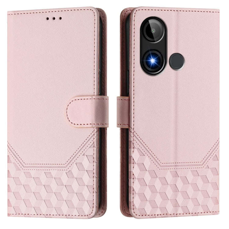 For BLU C9 Honeycomb Embossing RFID Leather Phone Case(Pink)