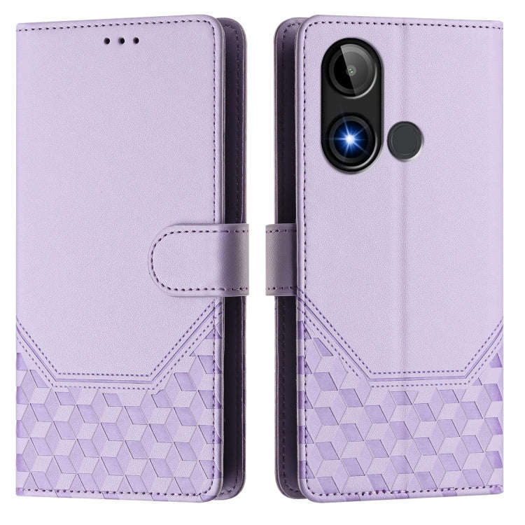 For BLU C9 Honeycomb Embossing RFID Leather Phone Case(Light Purple)