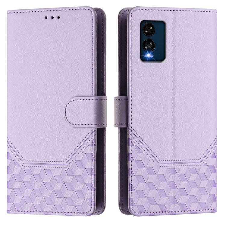 For BLU View Speed Honeycomb Embossing RFID Leather Phone Case(Light Purple)
