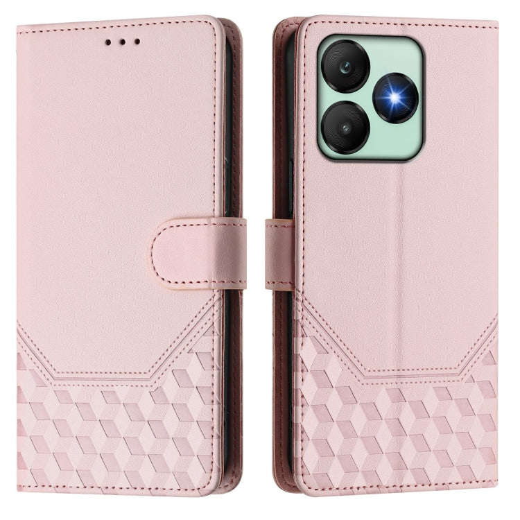 For Wiko T20 Honeycomb Embossing RFID Leather Phone Case(Pink)