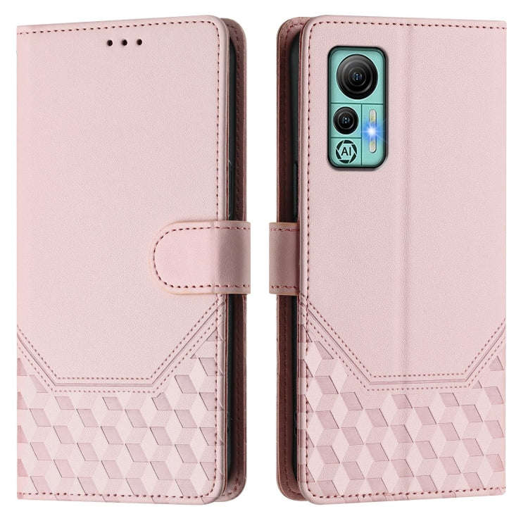 For Ulefone Note 14 Honeycomb Embossing RFID Leather Phone Case(Pink)