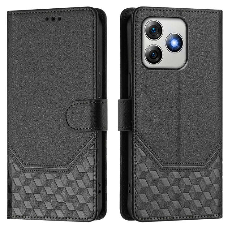 For Ulefone Note 18 Ultra Honeycomb Embossing RFID Leather Phone Case(Black)
