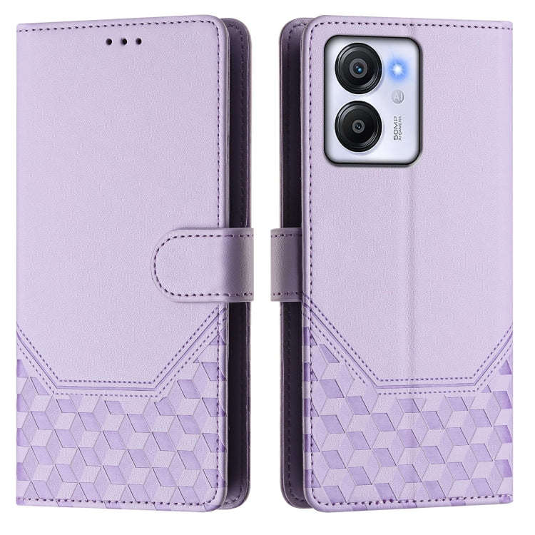 For Blackview Oscal Modern 8 / Color 8 Honeycomb Embossing RFID Leather Phone Case(Light Purple)