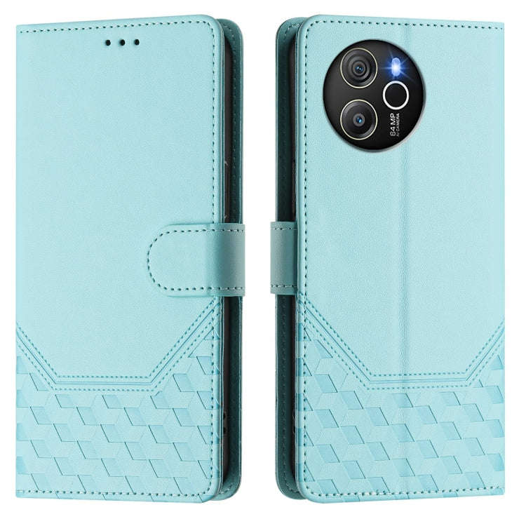 For Blackview Shark 8 / Oscal Tiger 12 Honeycomb Embossing RFID Leather Phone Case(Mint Green)