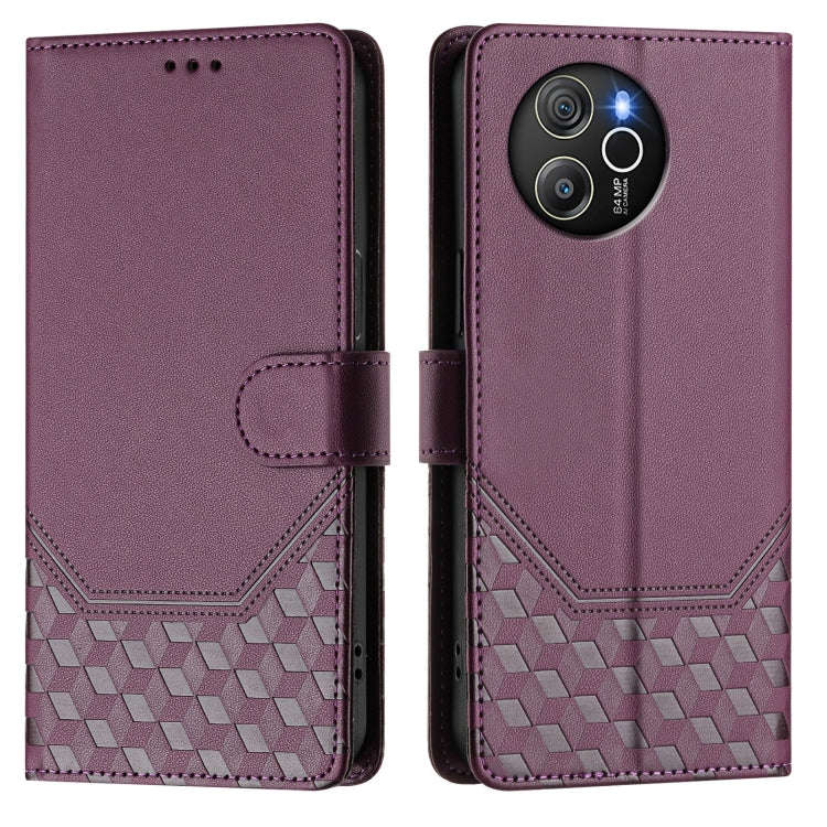 For Blackview Shark 8 / Oscal Tiger 12 Honeycomb Embossing RFID Leather Phone Case(Violet)