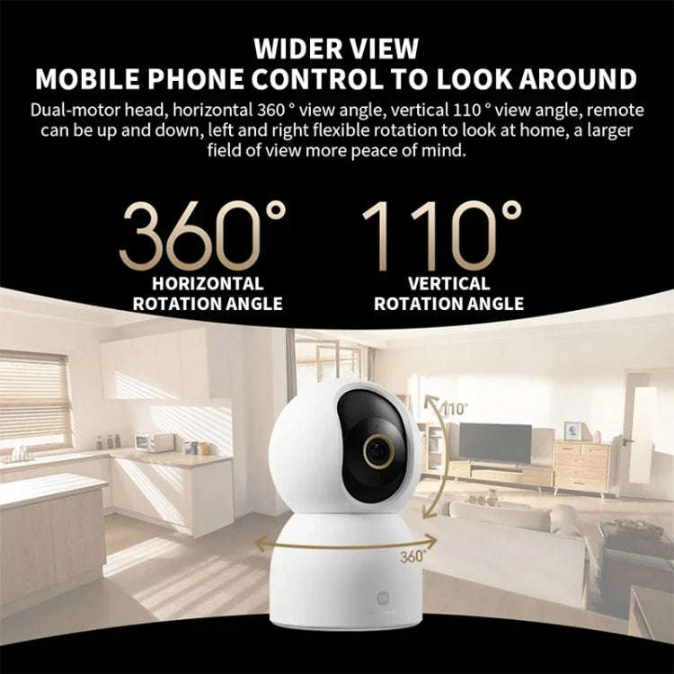 Original Xiaomi Smart Camera C700 4K 360 Viewing Angle Full-Color Night Vision AI Camera, Plug:US...