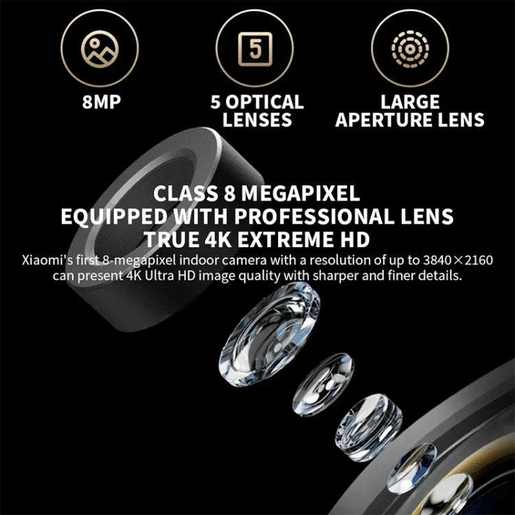 Original Xiaomi Smart Camera C700 4K 360 Viewing Angle Full-Color Night Vision AI Camera, Plug:US...