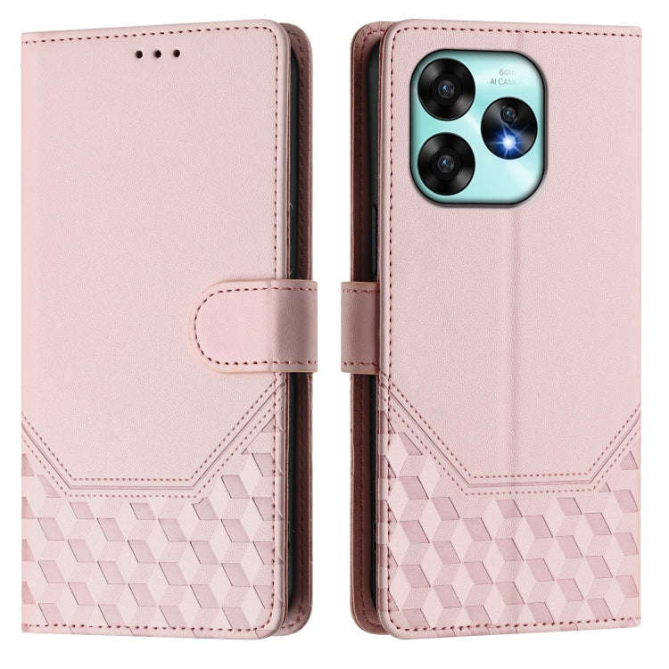 For Umidigi A15 / A15C / A15T Honeycomb Embossing RFID Leather Phone Case(Pink)