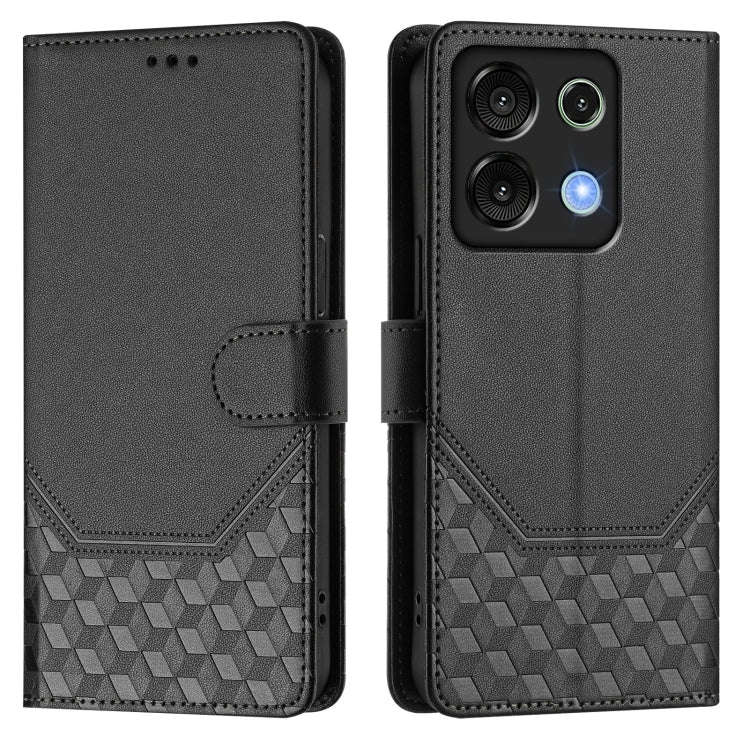 For Umidigi G9 5G Honeycomb Embossing RFID Leather Phone Case(Black)