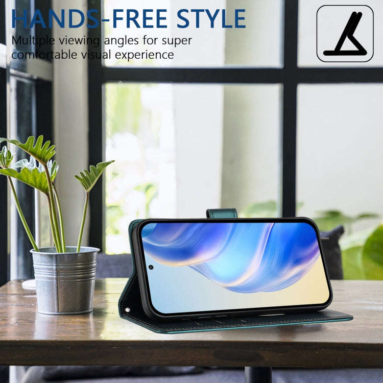 For Umidigi Note 90 Honeycomb Embossing RFID Leather Phone Case(Peacock Green)
