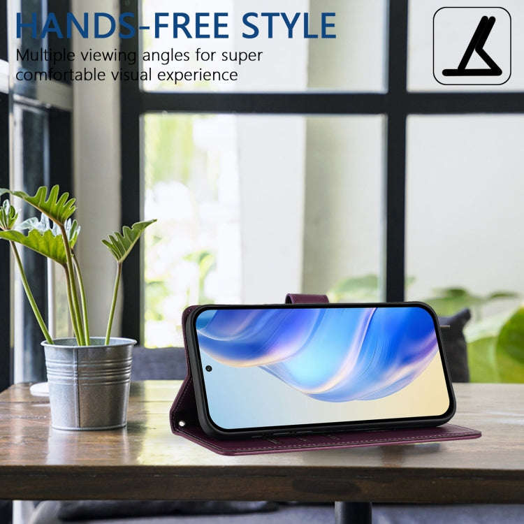 For Umidigi Note 90 Honeycomb Embossing RFID Leather Phone Case(Violet)