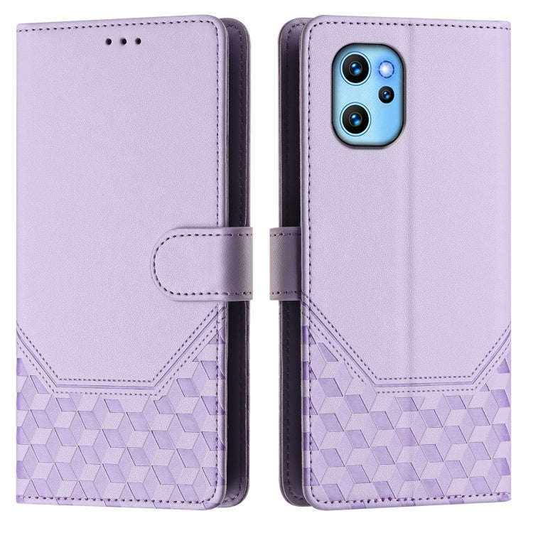 For Umidigi Power 7 Max Honeycomb Embossing RFID Leather Phone Case(Light Purple)
