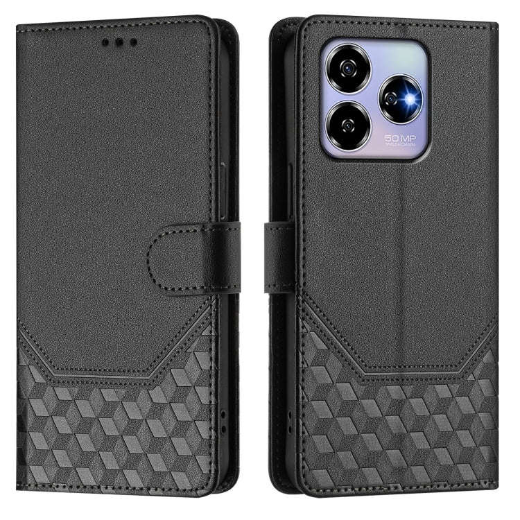 For ZTE Blade V60 4G / Axon 60 4G Honeycomb Embossing RFID Leather Phone Case(Black)