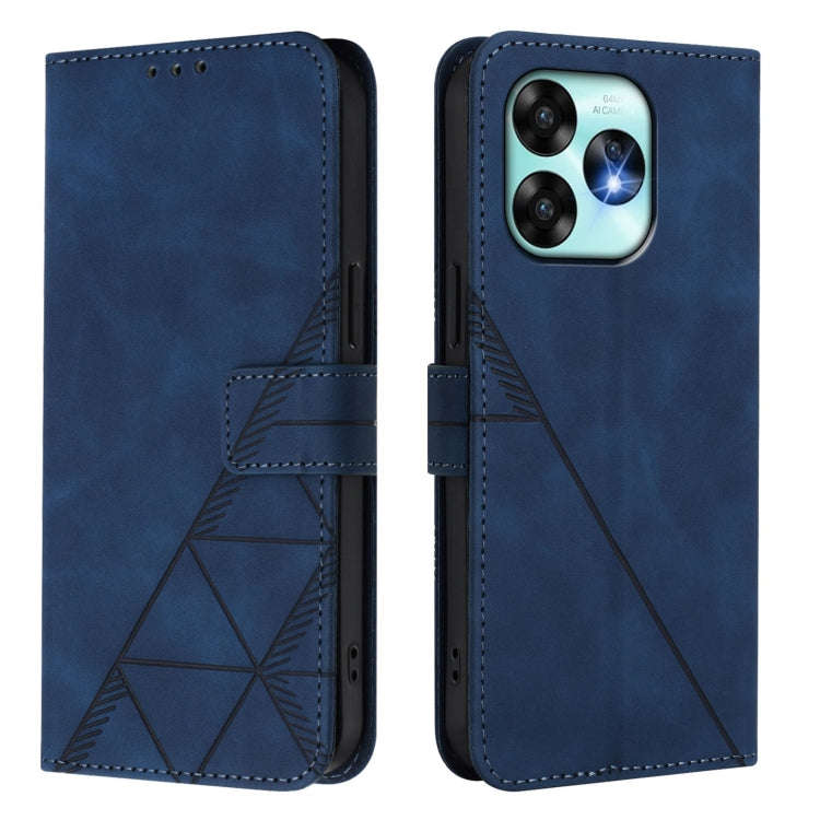 For UMIDIGI A15 / A15C / A15T Crossbody 3D Embossed Flip Leather Phone Case(Blue)