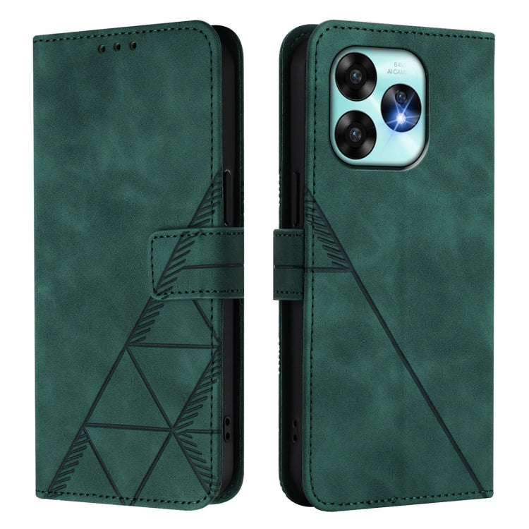 For UMIDIGI A15 / A15C / A15T Crossbody 3D Embossed Flip Leather Phone Case(Green)