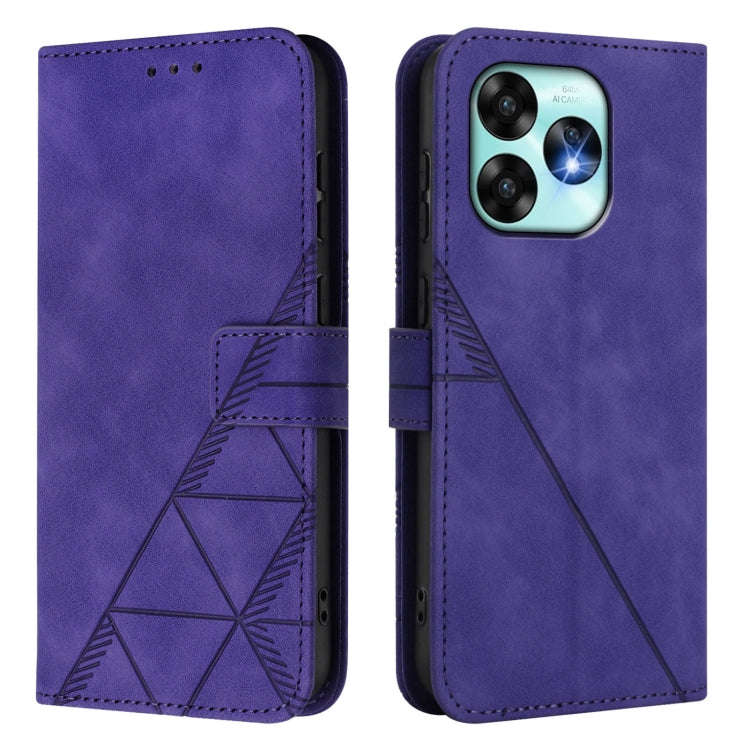 For UMIDIGI A15 / A15C / A15T Crossbody 3D Embossed Flip Leather Phone Case(Purple)
