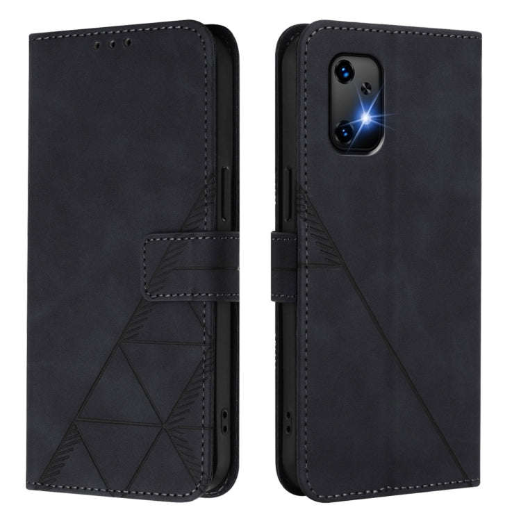 For UMIDIGI Bison X20 Crossbody 3D Embossed Flip Leather Phone Case(Black)