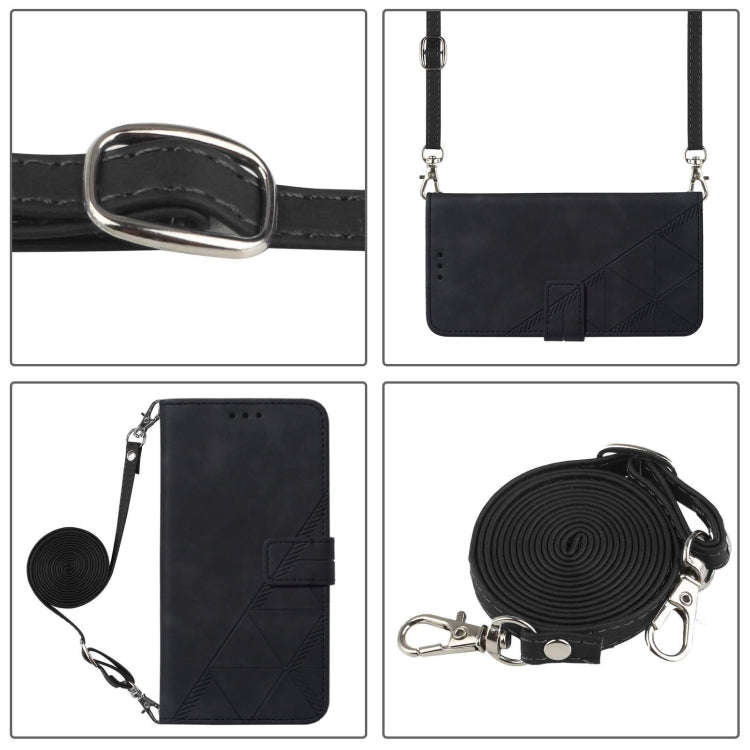 For UMIDIGI Bison X20 Crossbody 3D Embossed Flip Leather Phone Case(Black)