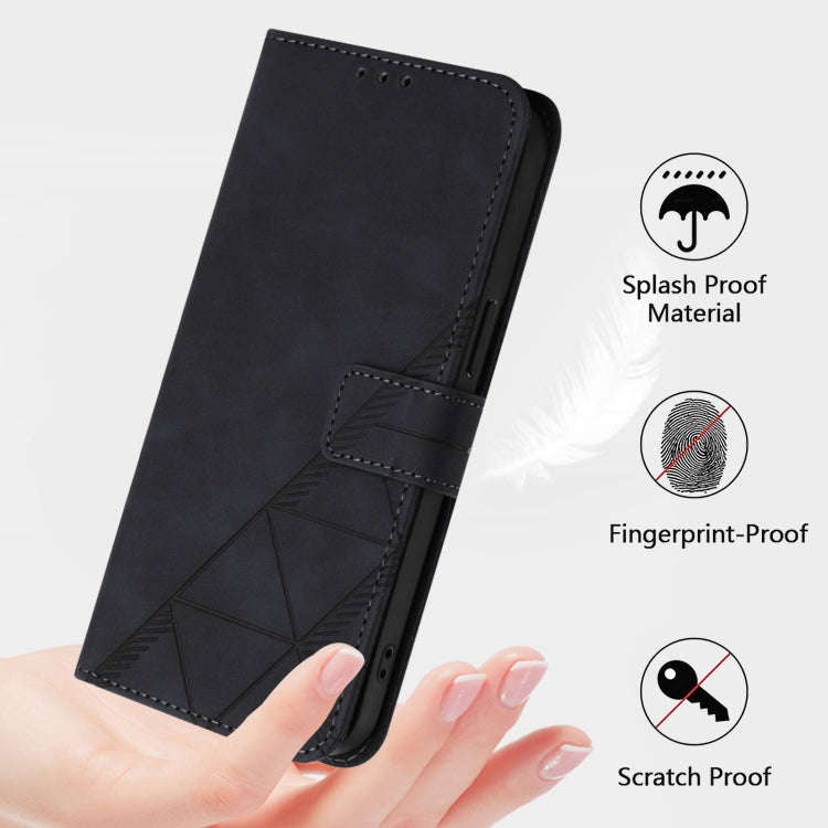For UMIDIGI Bison X20 Crossbody 3D Embossed Flip Leather Phone Case(Black)